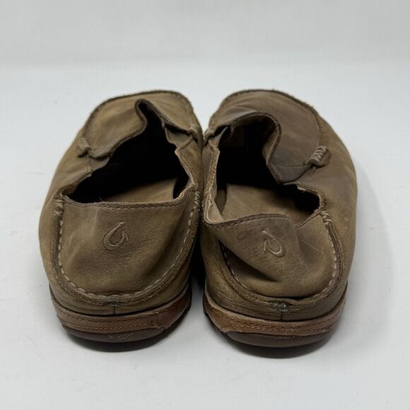 OluKai Moloa Shoes Mens 10 Brown Leather Slip On Moc Toe Casual Loafers main image 8